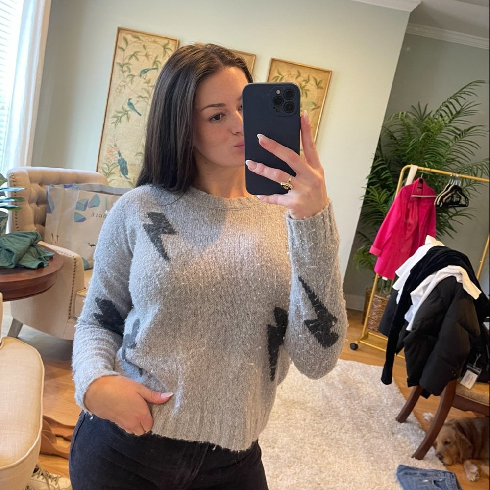 Soft and cute lightening bolt sweater